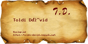 Toldi Dávid névjegykártya